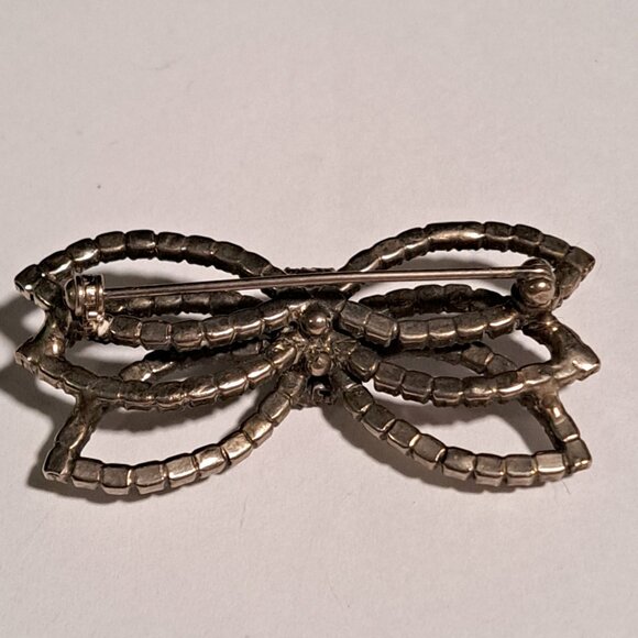 bow brooch with diamond like stones - Picture 4 of 6